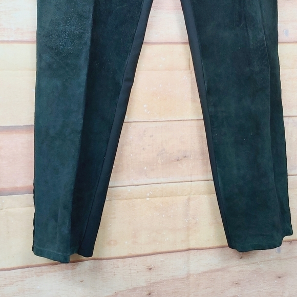 Vintage suede front high rise stretch black pants size Medium - Picture 5 of 9